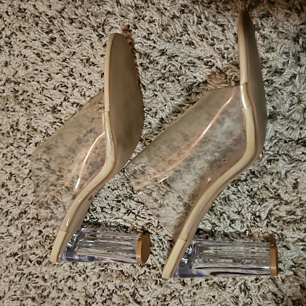 CLEAR SLIP-ON HEELS SIZE 12